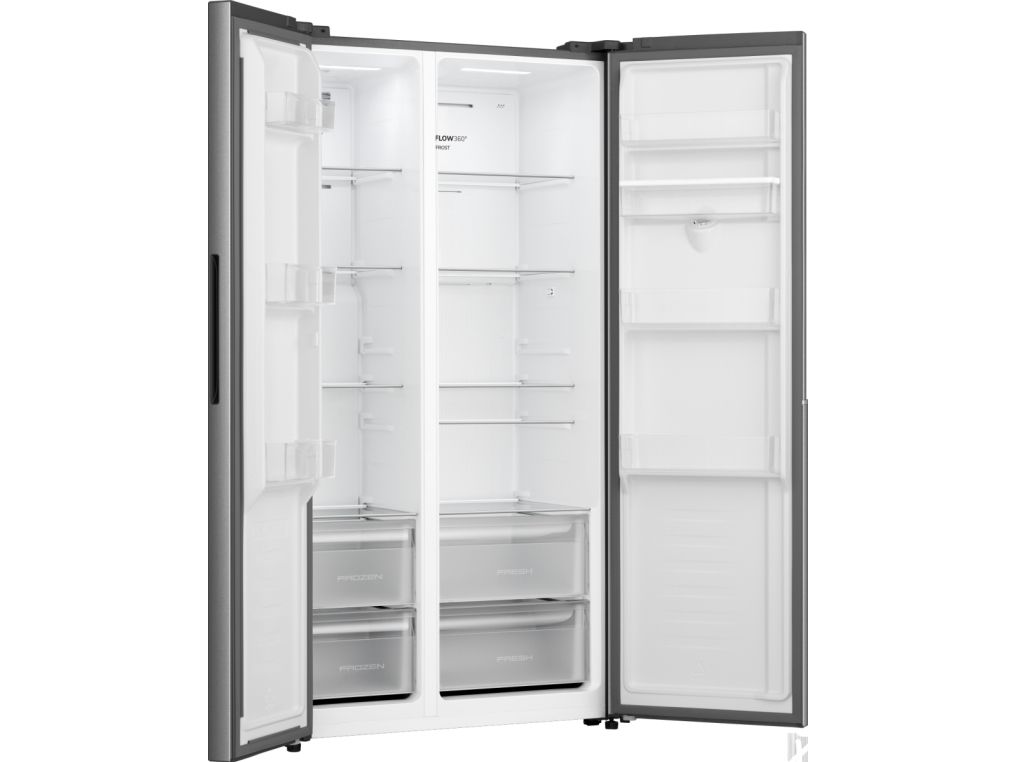 Gorenje HZF55082 NRS917E41XWD G400, Fritstående, Amerikansk dør, Grå, 2 dør(e), Berøring, LED