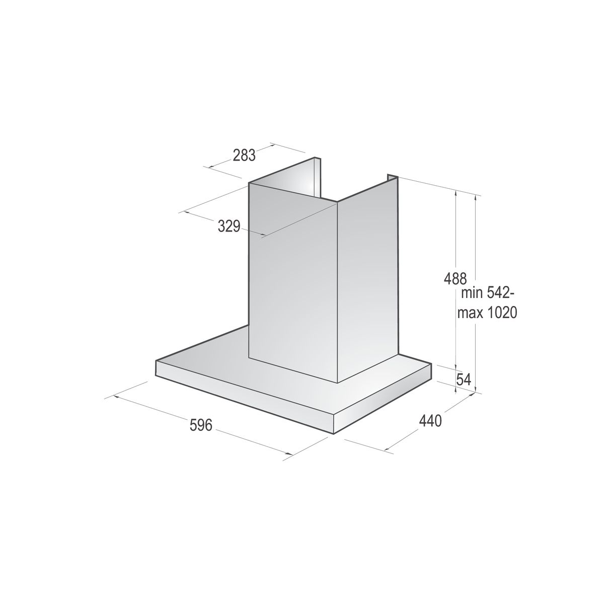 Gorenje WHT66236B Vægmonteret Sort 469 m³/t billede 1