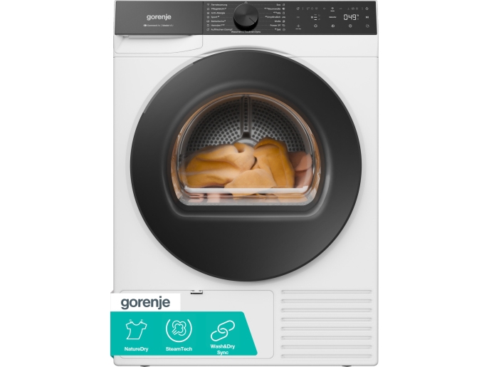 Gorenje G600 DG69CPS, Fritstående, Front-læsning, Varmepumpe, Hvid, Dreje, Højre