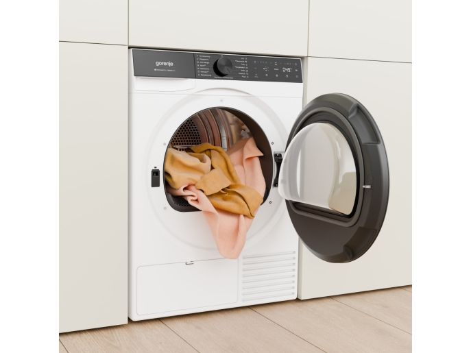 Gorenje G600 DG68C, Fritstående, Front-læsning, Varmepumpe, Hvid, Dreje, Højre