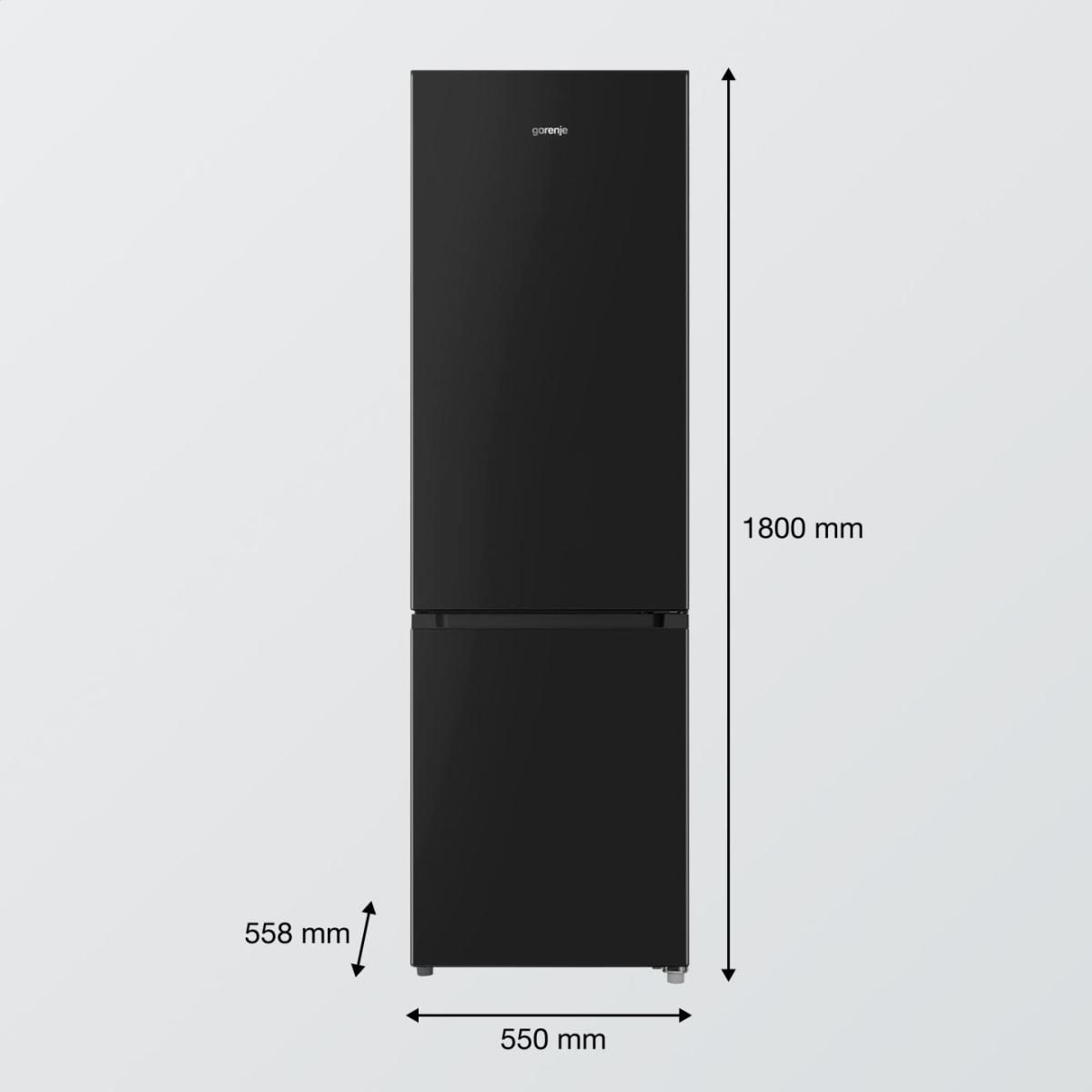 Gorenje RK418DPB4I, 268 L, N-T, 3,2 kg/24t, D, Frisk zone, aflukke, Sort billede 3