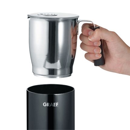 Graef MS 702, Håndholdt elektrisk mælkeskummer, Sort, Rustfrit stål, Rustfrit stål, 400 ml, 350 ml, 0,2 L billede 2