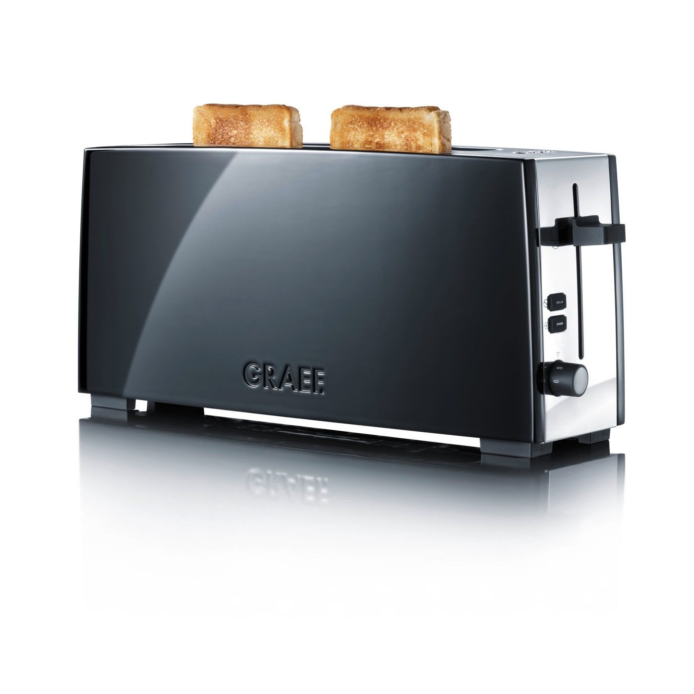 Graef TO92, 2 skive(r), Sort, Aluminium, Rustfrit stål, Knapper, Dreje, Bread slice centring Cable rewind Control knob with Clic-Clic function Extra-lift for simple..., 880 W billede 3