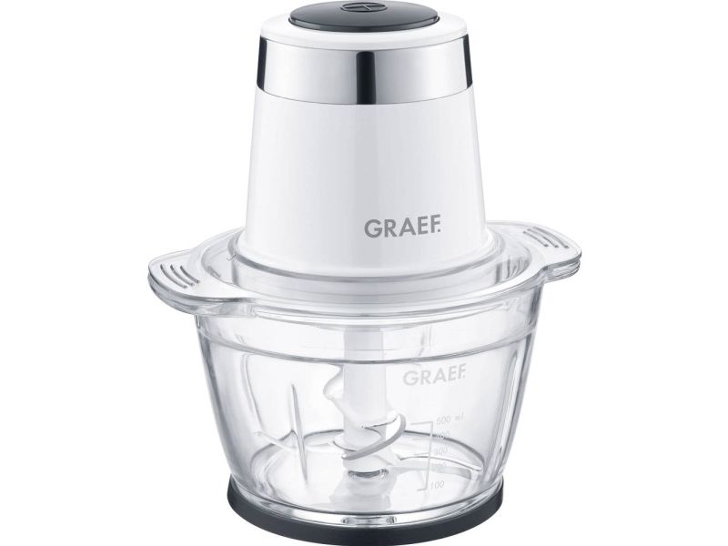 Graef CH501EU, 1 L, Hvid, Glas, Rustfrit stål, Knapper, 500 W