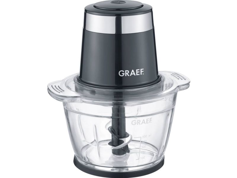 Graef CH502EU, Sort, Ost, Frugter, Kød, Grøntsager, Rustfrit stål, Glas, 1 L, 500 W