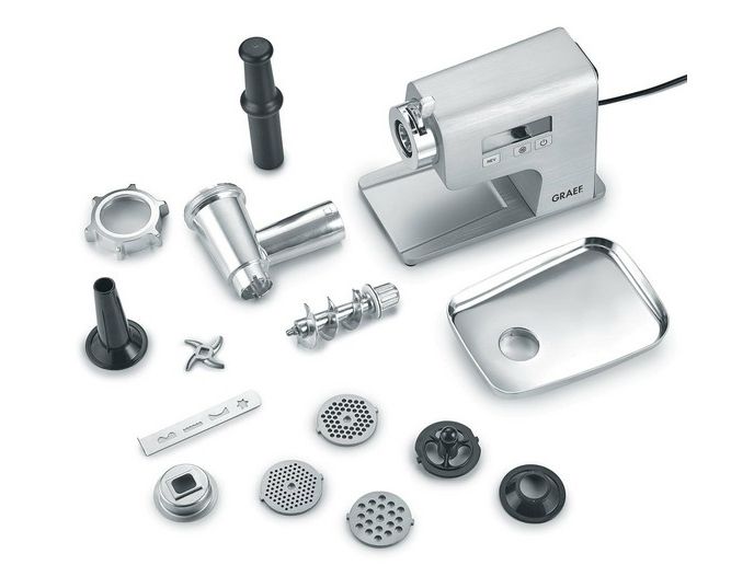 Graef FW 500, 400 W, Sølv, 8 mm, 2,5 kg/min, Rustfrit stål, Aluminium