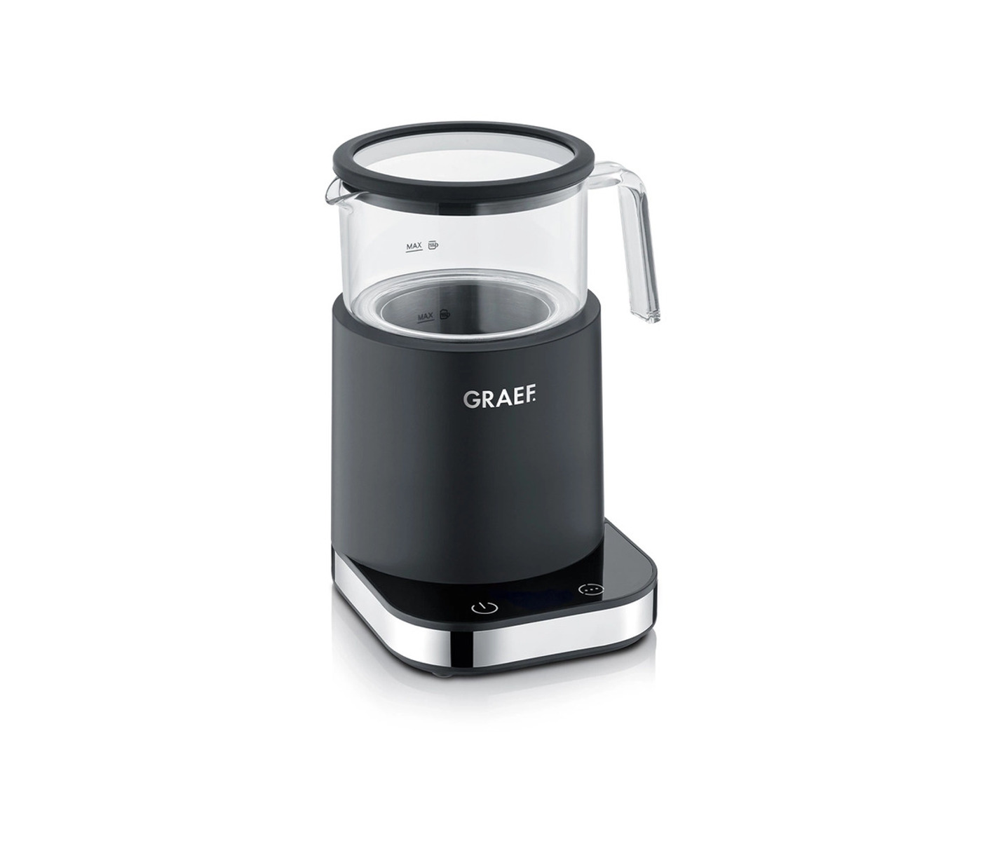 Graef Mælkeskummer Glas Sort