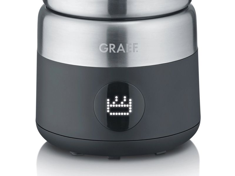 Graef MS802, Automatisk mælkeskummer/varmer, Sort, Rustfrit stål, Glas, 250 ml, 400 ml, Varm & kold
