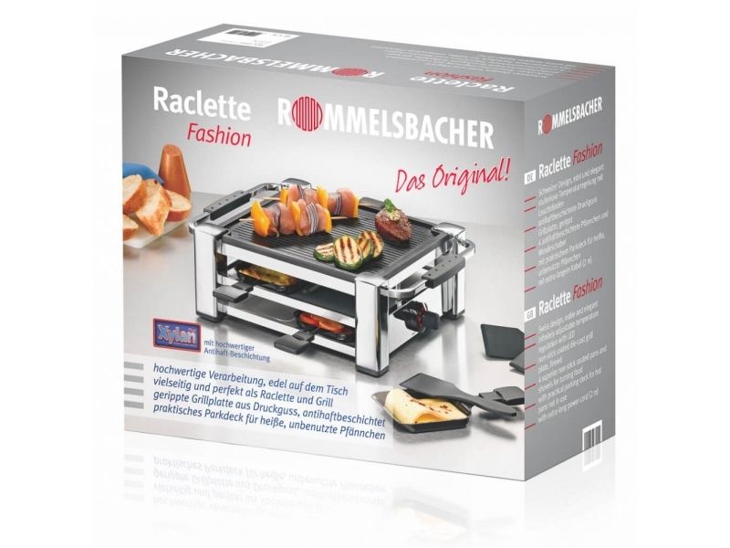 Rommelsbacher RCC 1000 Fashion - Raclette/grill - 1 kW - krom