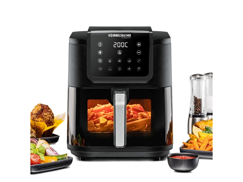 Rommelsbacher FRH 1700, Varmluftsteger, 8 L, 1 kg, 60 °C, 200 °C, 60 min.