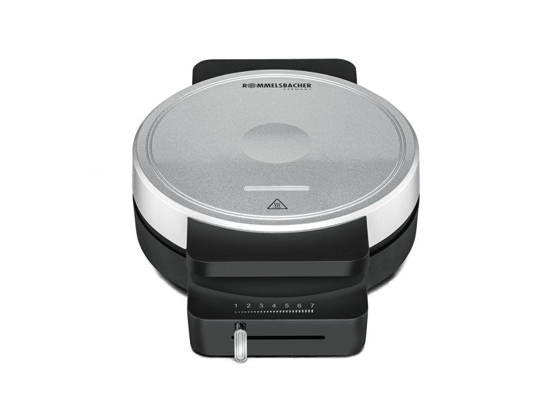 Rommelsbacher WA 850, 1 vaffel/vafler, Cirkel, Hjerte (form), Sort, Sølv, 17,5 cm, Plast, 850 W
