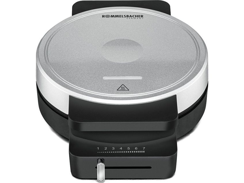 Rommelsbacher WA 850, 1 vaffel/vafler, Cirkel, Hjerte (form), Sort, Sølv, 17,5 cm, Plast, 850 W