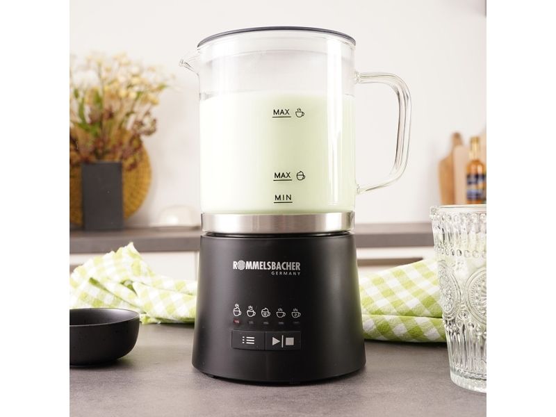 Rommelsbacher MS 625, Automatisk mælkeskummer/varmer, Sort, Rustfrit stål, Glas, 250 ml, 500 ml, Varm & kold billede 4
