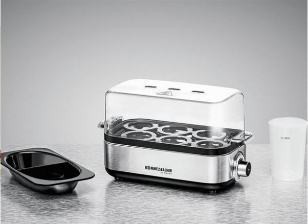 Rommelsbacher ER 600, 6 æg, Rustfrit stål, Rustfrit stål, Transparent, 400 W, 230 V, 228 mm