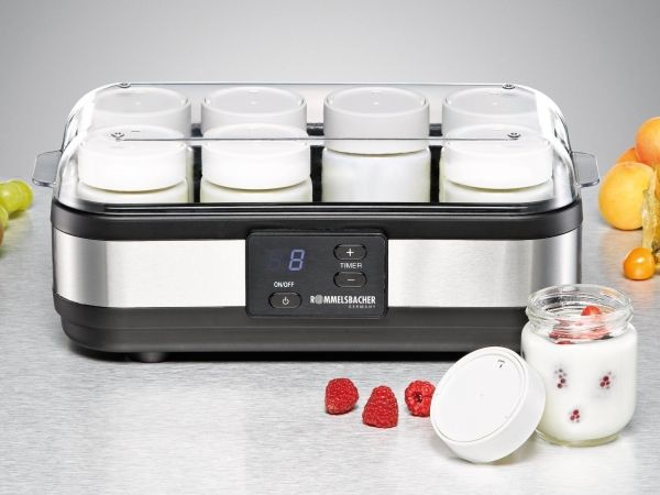 Rommelsbacher JG 40 - Yoghurtmaskine - 1.2 liter - 40 W - rustfrit stål/sort