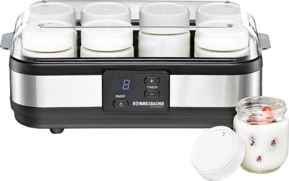 Rommelsbacher JG 40 - Yoghurtmaskine - 1.2 liter - 40 W - rustfrit stål/sort