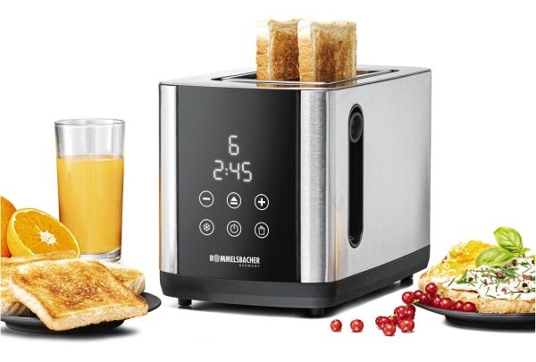 Rommelsbacher TO 850, 2 skive(r), Sort, Rustfrit stål, Rustfrit stål, Berøring, LED, 850 W