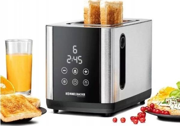 Rommelsbacher TO 850, 2 skive(r), Sort, Rustfrit stål, Rustfrit stål, Berøring, LED, 850 W