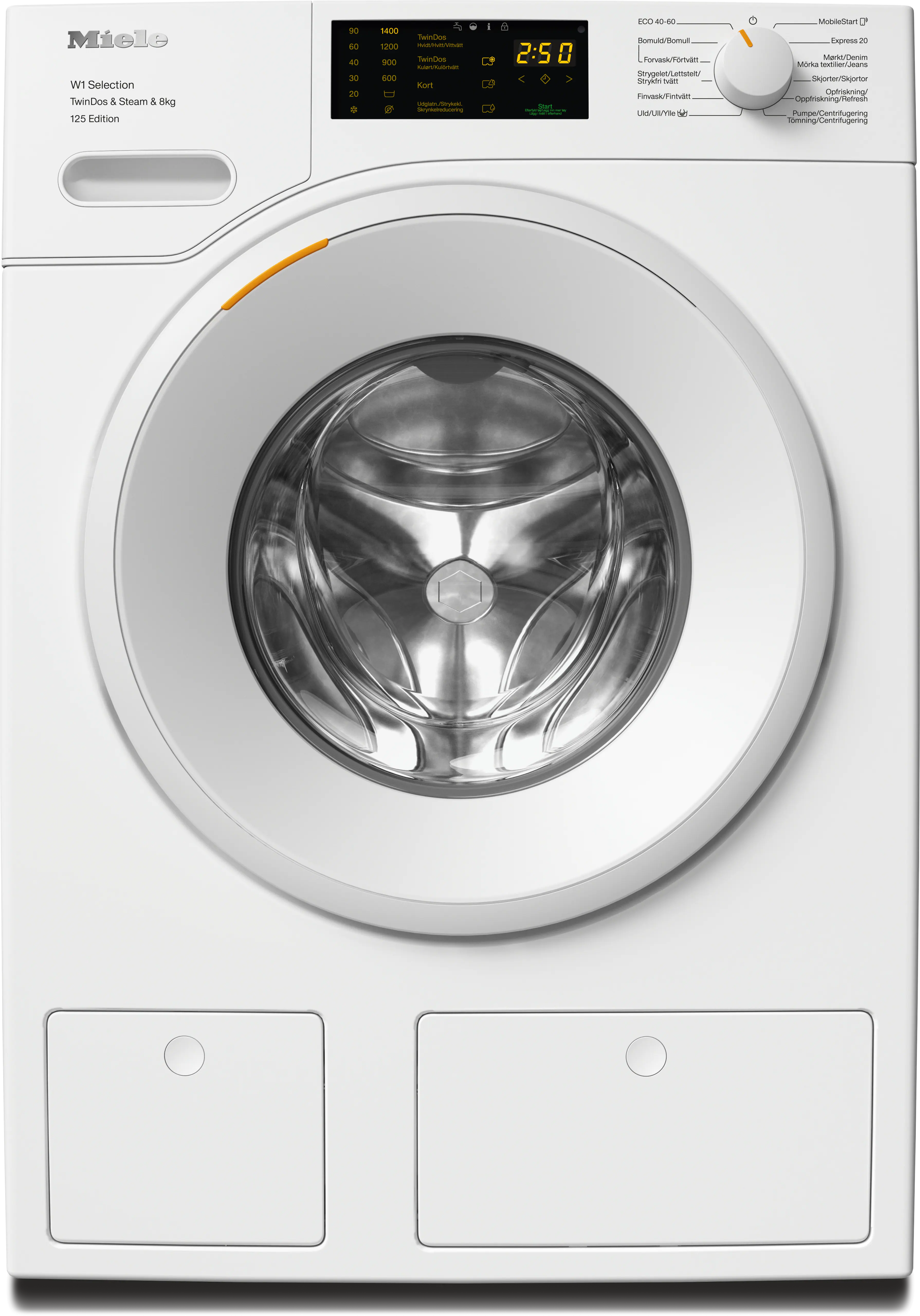 Miele WSB683WCS NDS LW TDos&Steam&8kg Frontbetjent vaskemaskine
