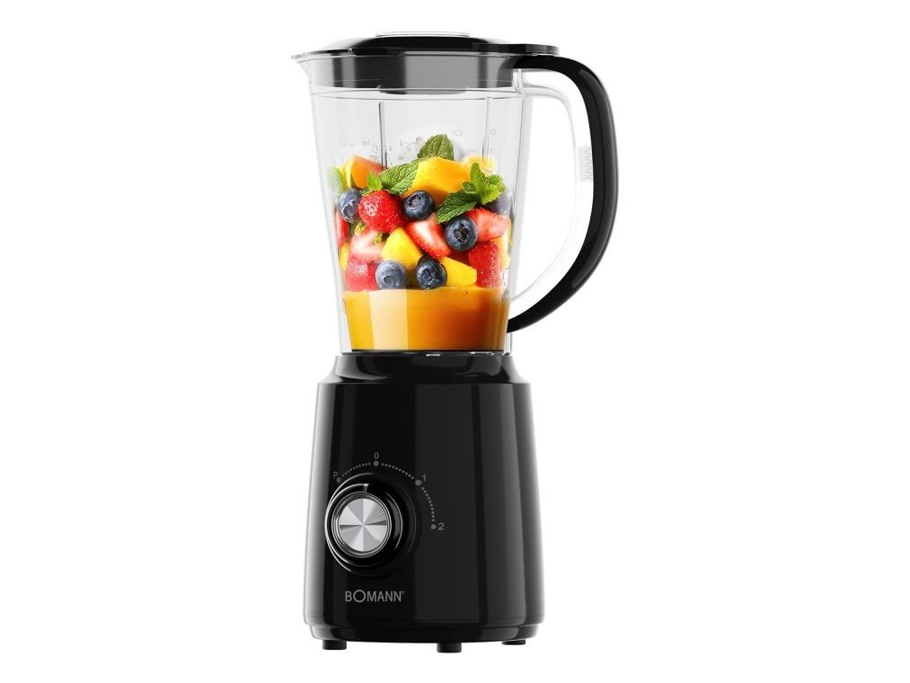 Bomann UM 6091 CB, Bordplade blender, 1,5 L, Impulsfunktion, Knusning af is, 500 W, Sort billede 1
