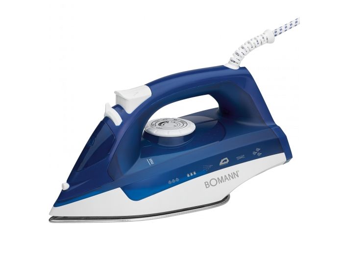 Bomann 660041, Tør & dampstrygejern, Blå, Hvid, 2200 W, 220-240 V, 50 - 60 Hz, 127 mm billede 1