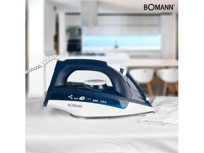 Bomann 660041, Tør & dampstrygejern, Blå, Hvid, 2200 W, 220-240 V, 50 - 60 Hz, 127 mm billede 4