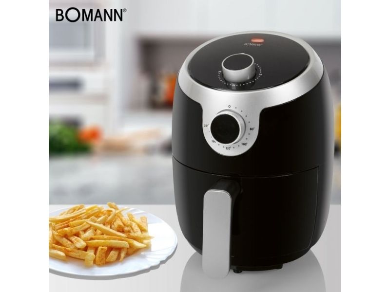 Bomann FR 6050 H CB - Varmluftsrister - 1.8 liter - 1000 W - sort/ sølv