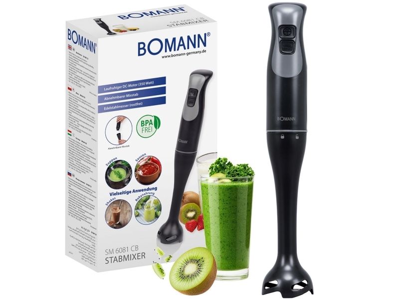 Bomann SM 6081 CB, Nedsænkning blender, 350 W, Sort, Rustfrit stål billede 1