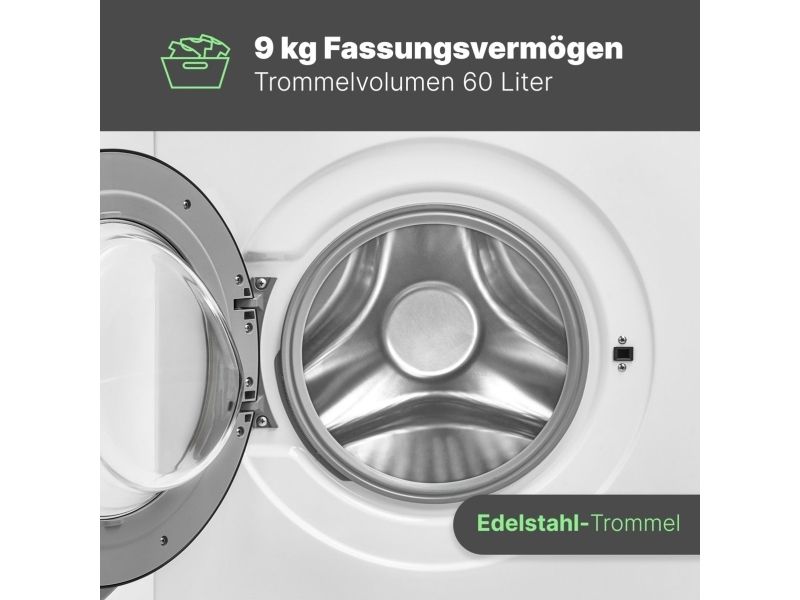 Bomann Vaskemaskine Front loading 9 kg 1400 RPM Hvid