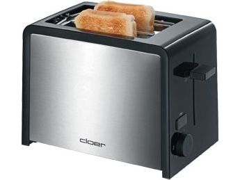 Cloer 3210 - Brødrister - elektrisk - 2 skive - sort/rustfrit stål