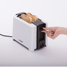 Cloer Toaster 3531, 2 skive(r), Sort, Hvid, Plast, Knapper, Dreje, 900 W, 155 mm billede 3
