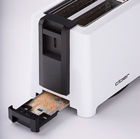 Cloer Toaster 3531, 2 skive(r), Sort, Hvid, Plast, Knapper, Dreje, 900 W, 155 mm billede 4