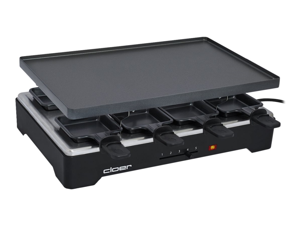 Cloer 6446 - Raclette/grill - 1.2 kW - sort