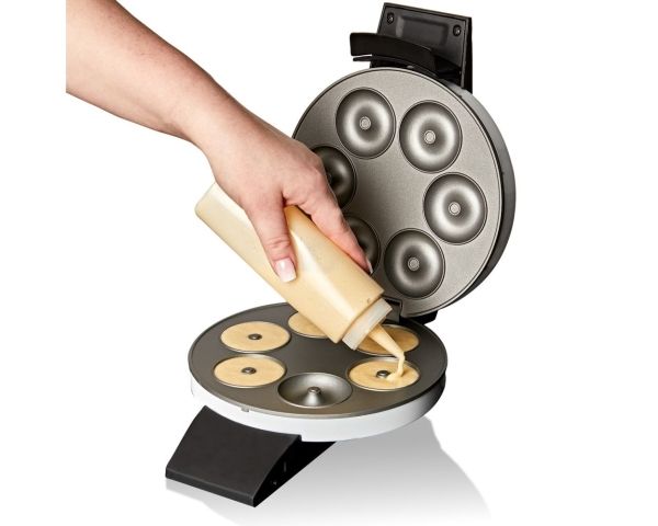 Cloer 6121, Donut maker, 6 donuts, Sort, Hvid, 520 W, 220-240 V, 222 mm billede 2