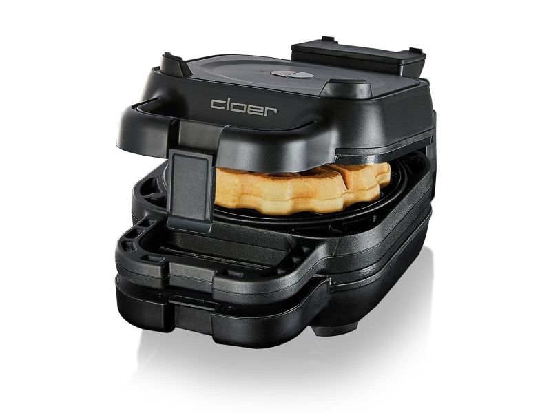 Cloer 6150, 4 vaffel/vafler, Trekant, Sort, Plast, 800 W, 220 - 240 V