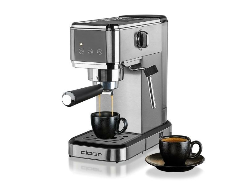 Cloer 5829, Espressomaskine, 1 L, 1350 W, Sort, Rustfrit stål billede 2