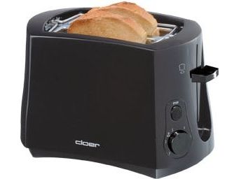 Cloer 3310 - Brødrister - 2 skive - sort