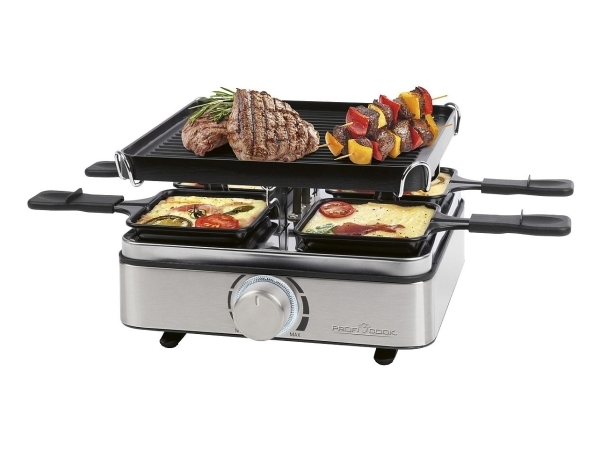 ProfiCook PC-RG 1301, 4 personer, rustfrit stål, 1 zone, rustfrit stål, 230 x 210 mm, drejelig