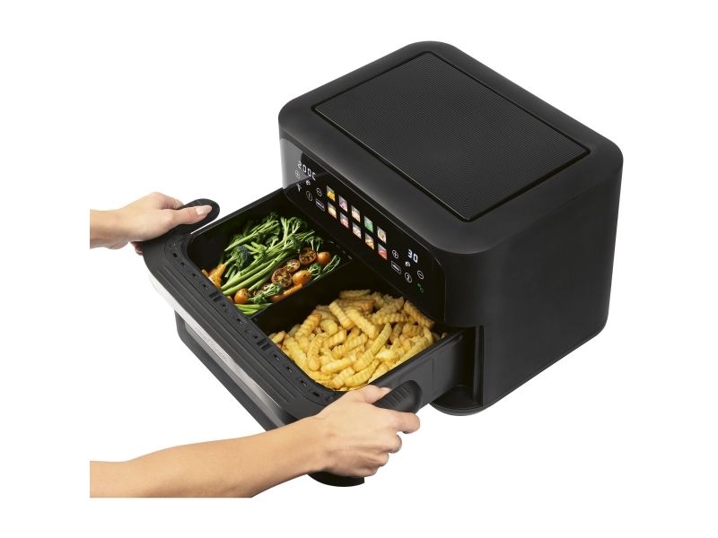 ProfiCook PC-FR 1313 H, Varmluftsteger, 10 L, 80 °C, 200 °C, Dobbelt, Sort, Rustfrit stål billede 4