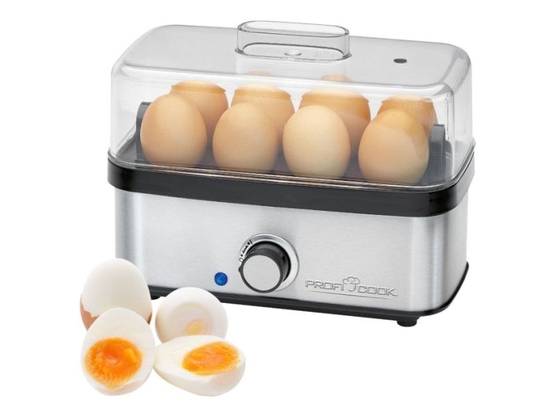 ProfiCook PC-EK 1275, 8 æg, Rustfrit stål, Tritan, Dreje, Sort, Rustfrit stål, 400 W