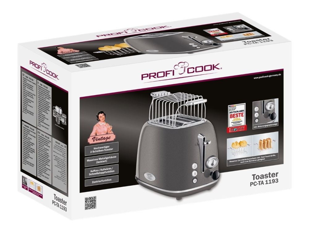 Profi Cook PC-TA 1193 ant Toaster Rustfrit stål, Antracit
