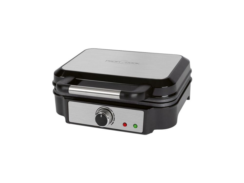 ProfiCook PC-WA 1240, 2 vafler/plader, Firkantet, Sort, Rustfrit stål, Rustfrit stål, Rustfrit stål, 1000 W