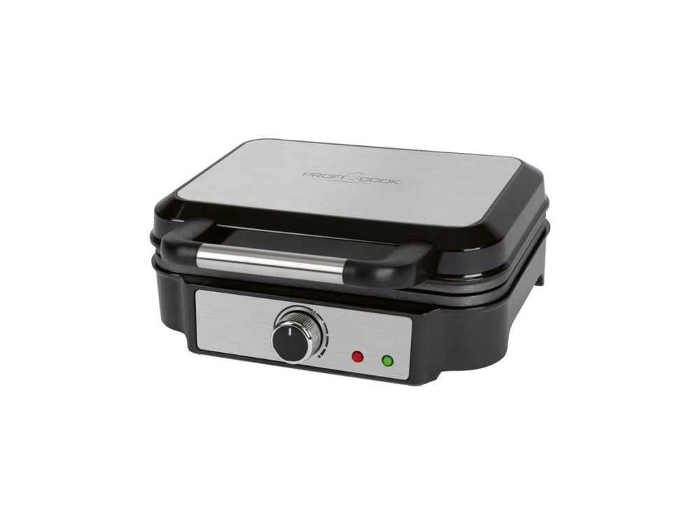 ProfiCook PC-WA 1240, 2 vafler/plader, Firkantet, Sort, Rustfrit stål, Rustfrit stål, Rustfrit stål, 1000 W