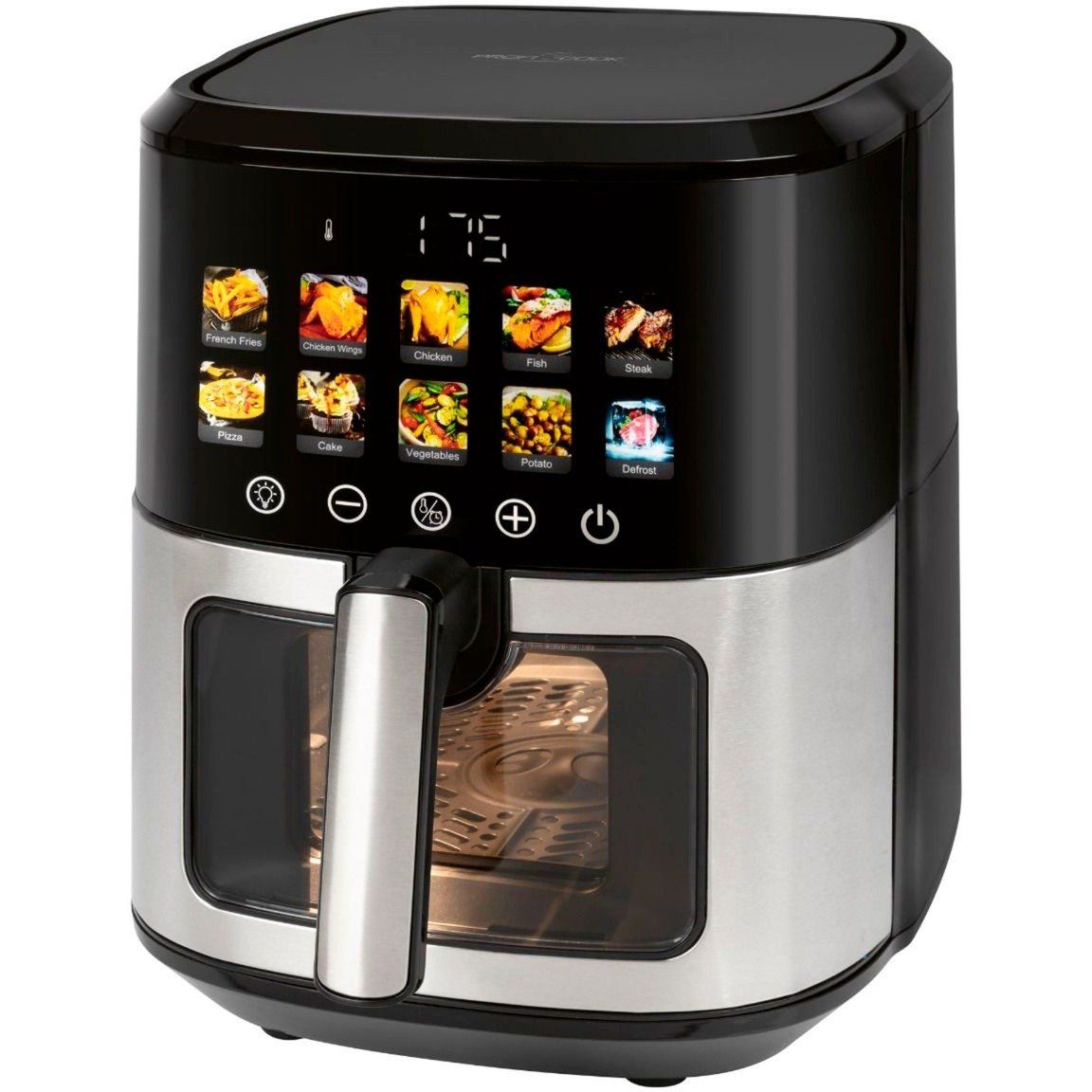 ProfiCook PC-FR 1286 H, Varmluftsteger, 6,5 L, 50 °C, 240 °C, Enkelt, Sort, Rustfrit stål billede 1