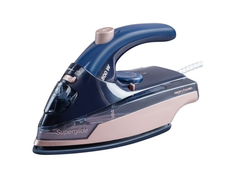 ProfiCare PC-DB 3125, Dampstrygejern, Keramisk strygesål, Blå, Rose, 0,04 L, Indbygget, 800 W