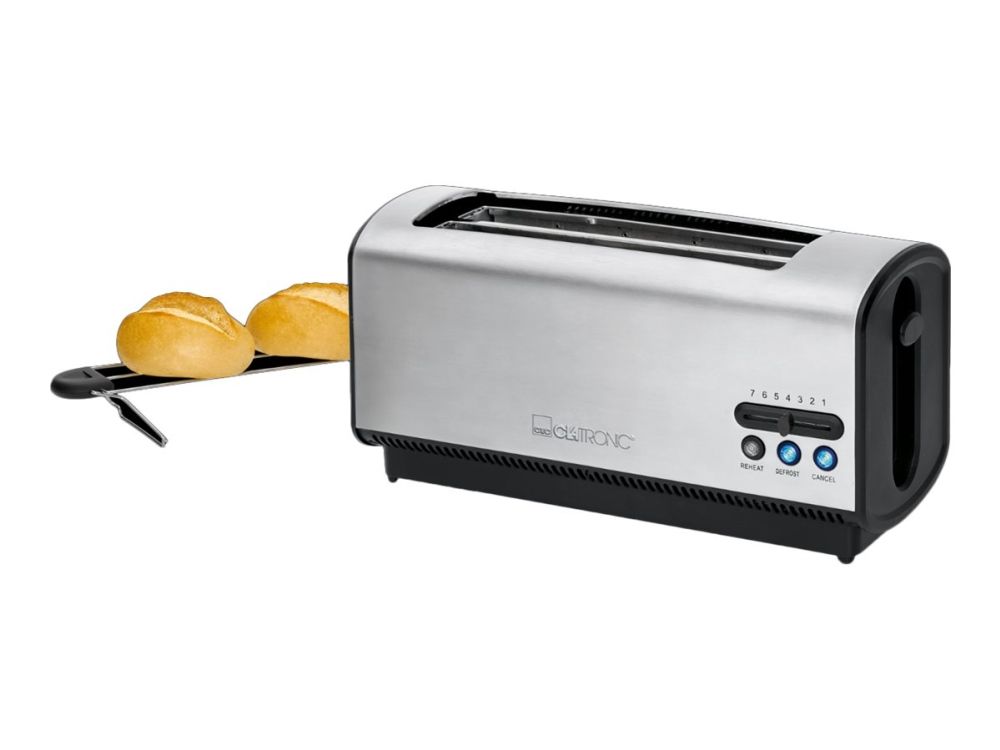 Clatronic brødrister med lang slids 4 skiver TA 3687 (sort-inox) (263829) billede 2