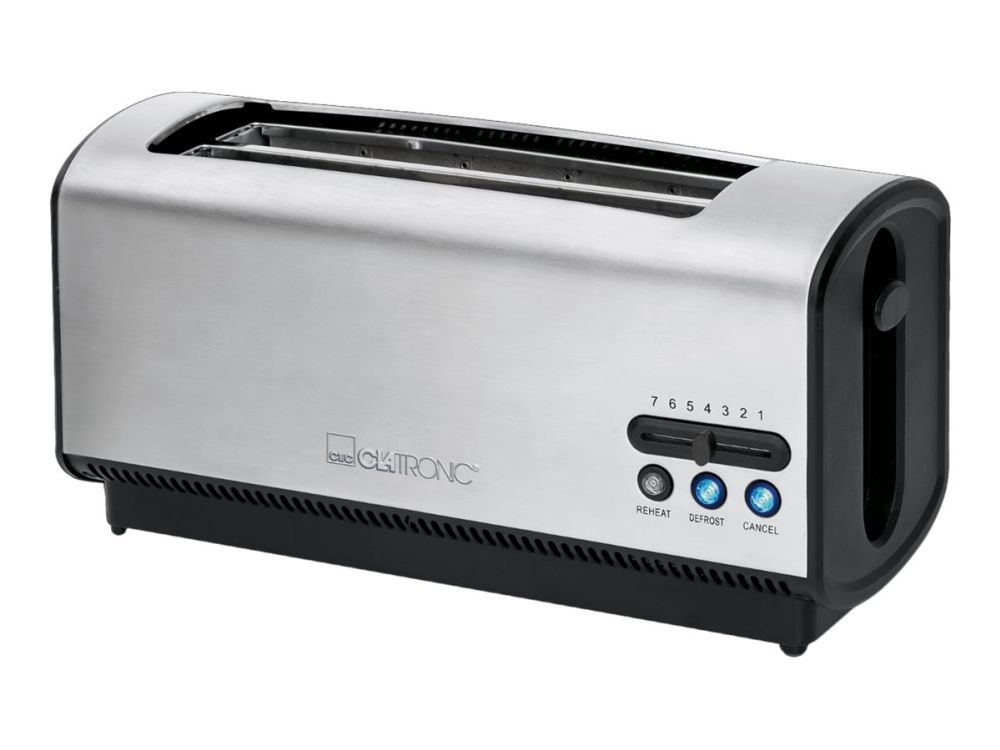 Clatronic brødrister med lang slids 4 skiver TA 3687 (sort-inox) (263829) billede 1