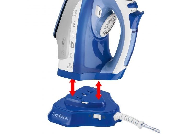 Clatronic DB 3706, Tør & dampstrygejern, Keramisk strygesål, Blå, Hvid, 0,35 L, Indbygget, 2400 W billede 4
