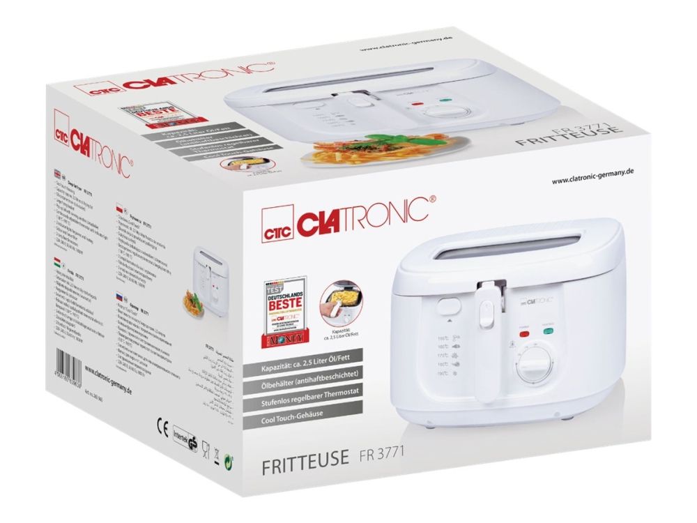 Clatronic FR 3771 - Fritureapparat - 2.5 liter - 1.8 kW - hvid
