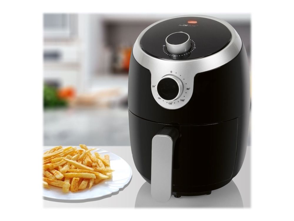 Clatronic FR 3769 H - Varmluftsrister - 1.8 liter - 1 kW - sort/ sølv